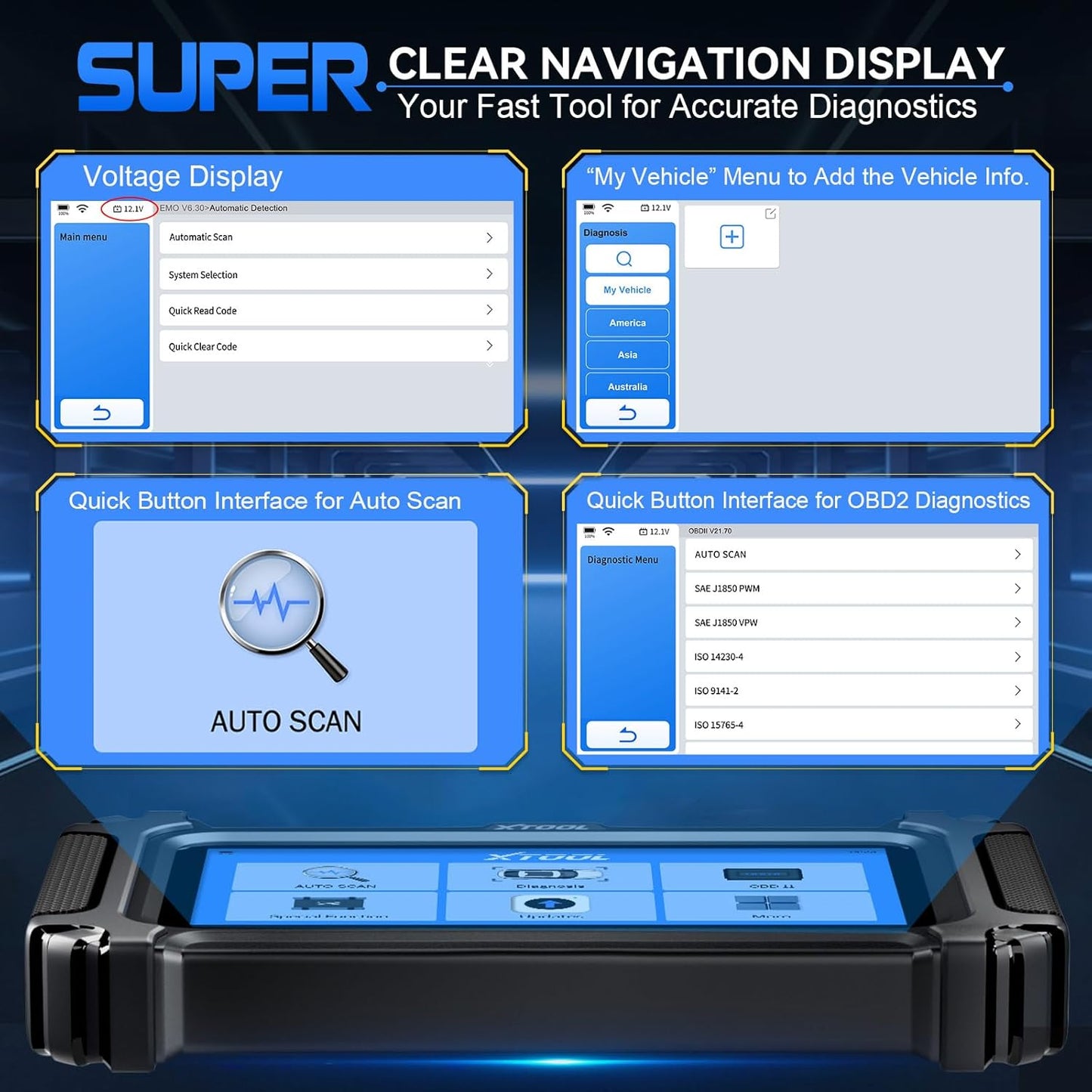 OBD2 Scanner Diagnostic Tool XTOOL D6: All System Scanner for Car with Free Updates, 15 Resets, Throttle Body Relearn, ABS Bleed, FCA AutoAuth & CAN FD, 2025 Upgrade Ver. of XTOOL D5/D5S