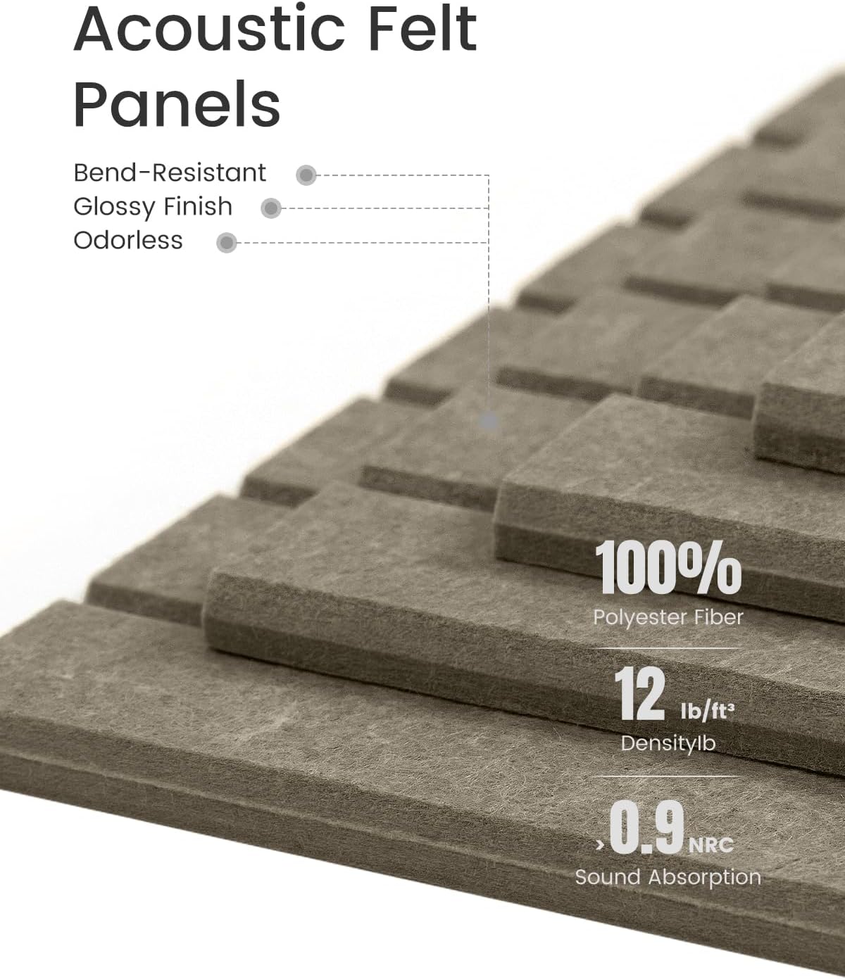 Large Felt Bulletin Board 48" x 36" Cork Board Alternative-12 Pack with 70 Safe Removable Adhesive Tabs, Cork Boards for Walls Cork Board for Home Office Classroom Pin Board-Earth Brown