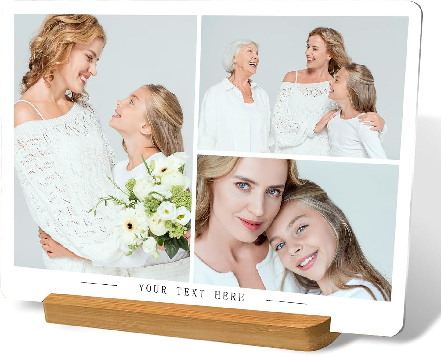 LOUISMIAA Custom Metal Picture Frame Prints,Personalized Photo Frames with Easel,Customized Metal Collage Picture Frame Gift for Family, Lover and Friend,Couple