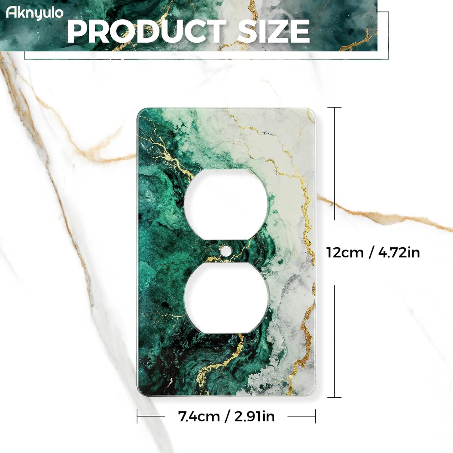 Modern Abstract Lexury Dark Turquoise Teal Blue Gray Marble Textured Acrylic Outlet Covers Wall Plates Light Switch Cover Plate Acrylic Outlet Plate Decoration Outlet Switch Cover
