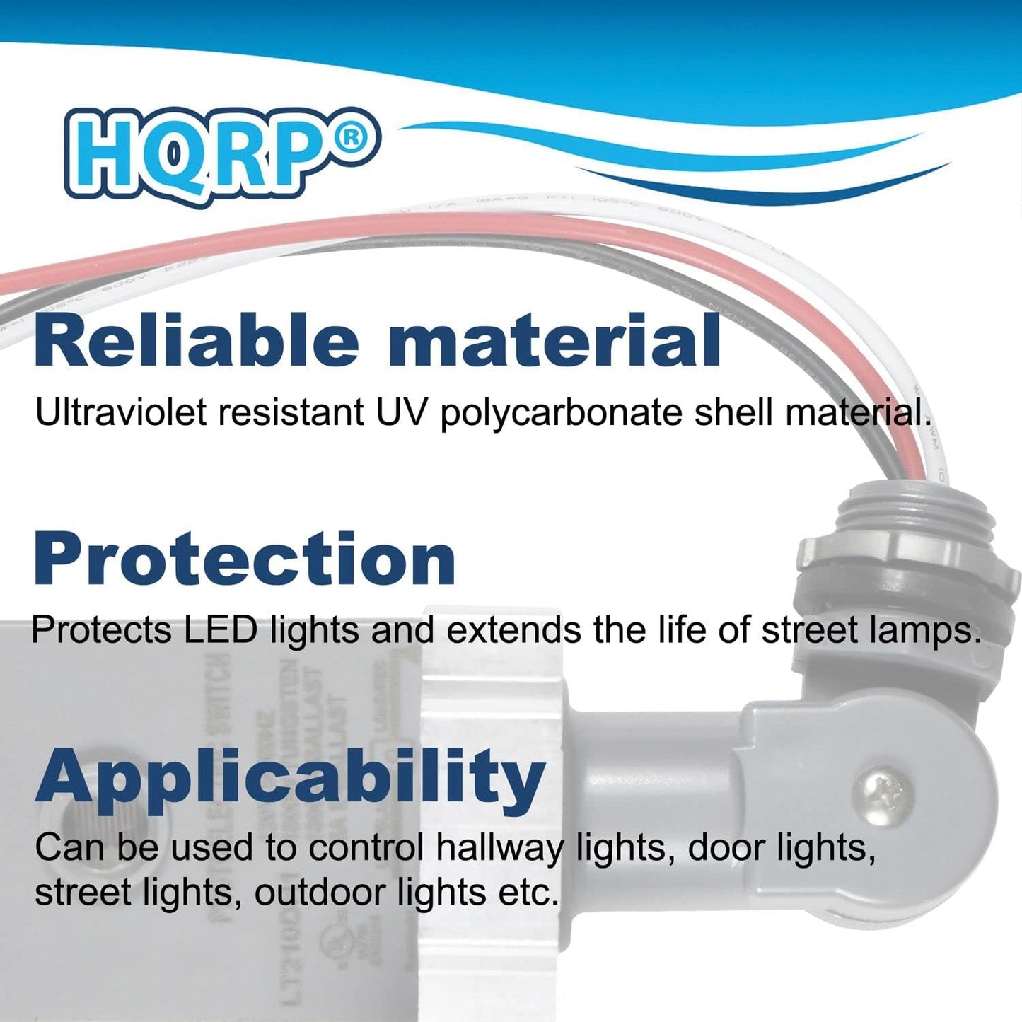 HQRP 2-Pack Photocell Thermal Type Light Sensor Stem and Swivel Mount Dusk to Dawn Hardwired Switch Photoelectric Control for Barn Lights Outdoor, Back Yard Lightening, Outdoor Lighting, etc.