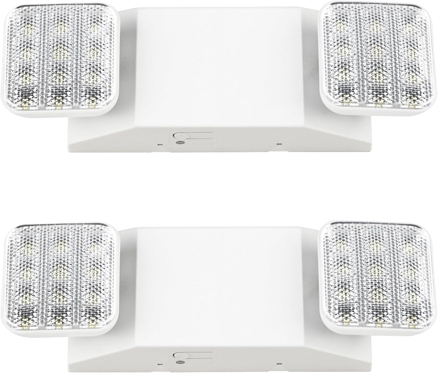 Sunco LED Emergency Lights, Commercial Lighting for Business, Power Outages, Offices, with Backup Battery (90 Minutes), Wall Mount, Hard Wired, 120-277V, Fire Resistant (94V-0) UL 2 Pack.