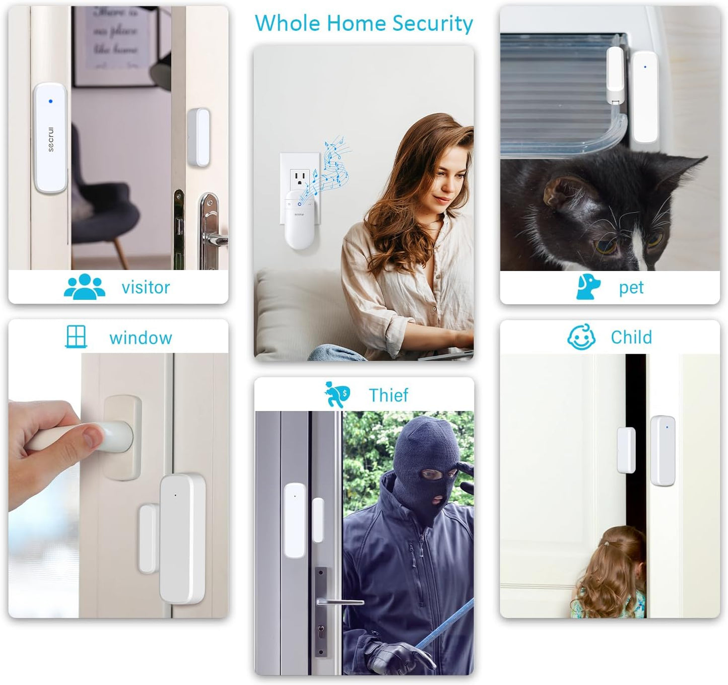 Wireless Door Sensor Chime, Door Open Alarm When Entry Business/Office/Store (500ft Range 51 Ringer Adjustable Volume) Home Alert Bell for Kid/Toddler Safety