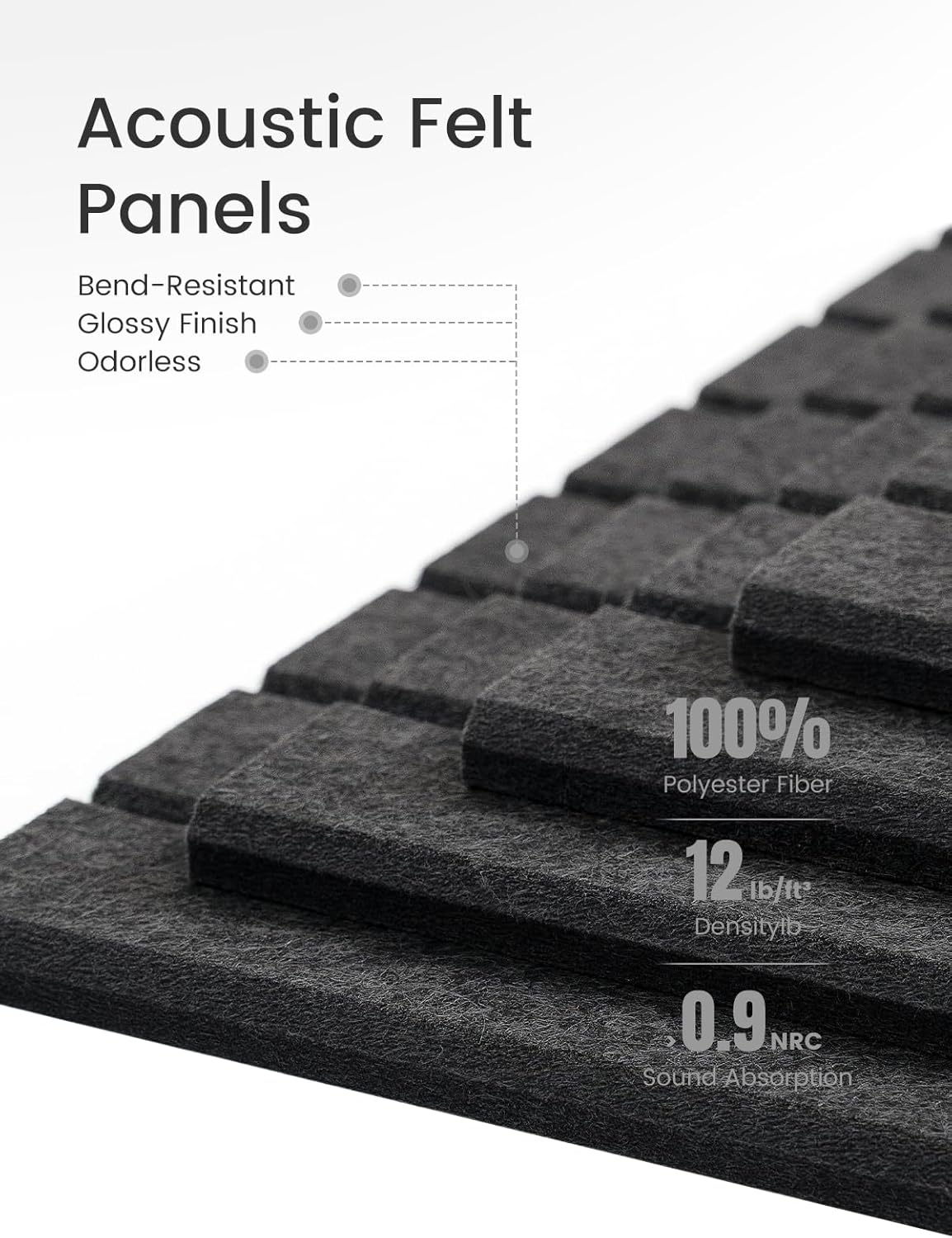 Large Felt Bulletin Board 48" x 36" Cork Board Alternative-12 Pack with 70 Safe Removable Adhesive Tabs, Cork Boards for Walls Cork Board for Home Office Classroom Pin Board (Charcoal Gray)