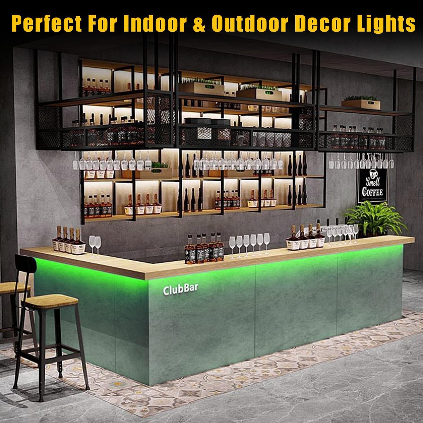 YM E-Bright Green Led Strip Lights,16.4ft / 5M 600 SMD Waterproof IP68 Flexible Decoration for Cars Motorcycle Stage Wedding Party Event Garden Underwater Outdoor Indoor (No Power Adapter)