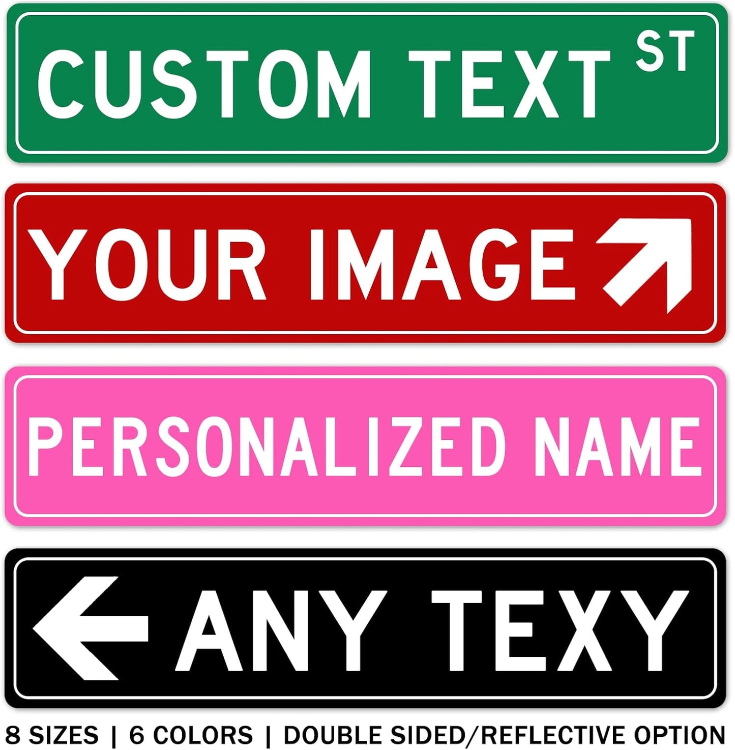 Custom Street Sign Left or Right Arrow, Double Sided/Reflective Option, Personalized Road Address Metal Sign, Customize for Business, Office, Outdoor, Home, Delivery 16''x4''