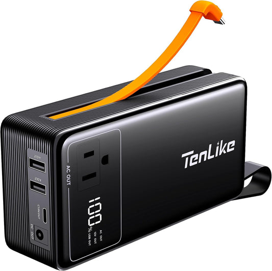 Portable Power Station 99.9Wh Power Bank for Camping Essentials Small Electric Mini Generator Large Lithium Battery with 110V AC Plug in Output 60W Type-C Laptop Home Backup Outdoor Emergency