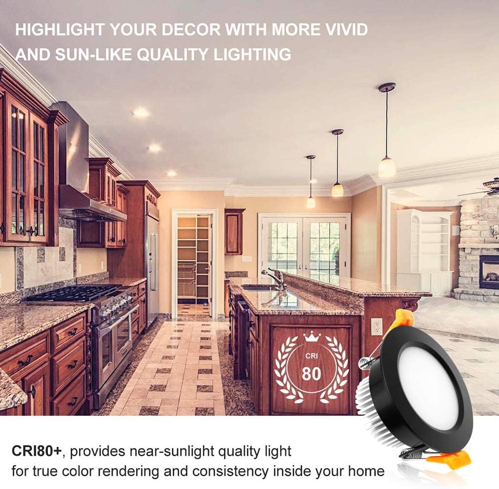 YGS-Tech 2 Inch LED Recessed Lighting, Dimmable Downlight 3W(35W Halogen Equivalent), CRI80, 2700K Ultra Warm White Ceiling Light with LED Driver(1 Pack)