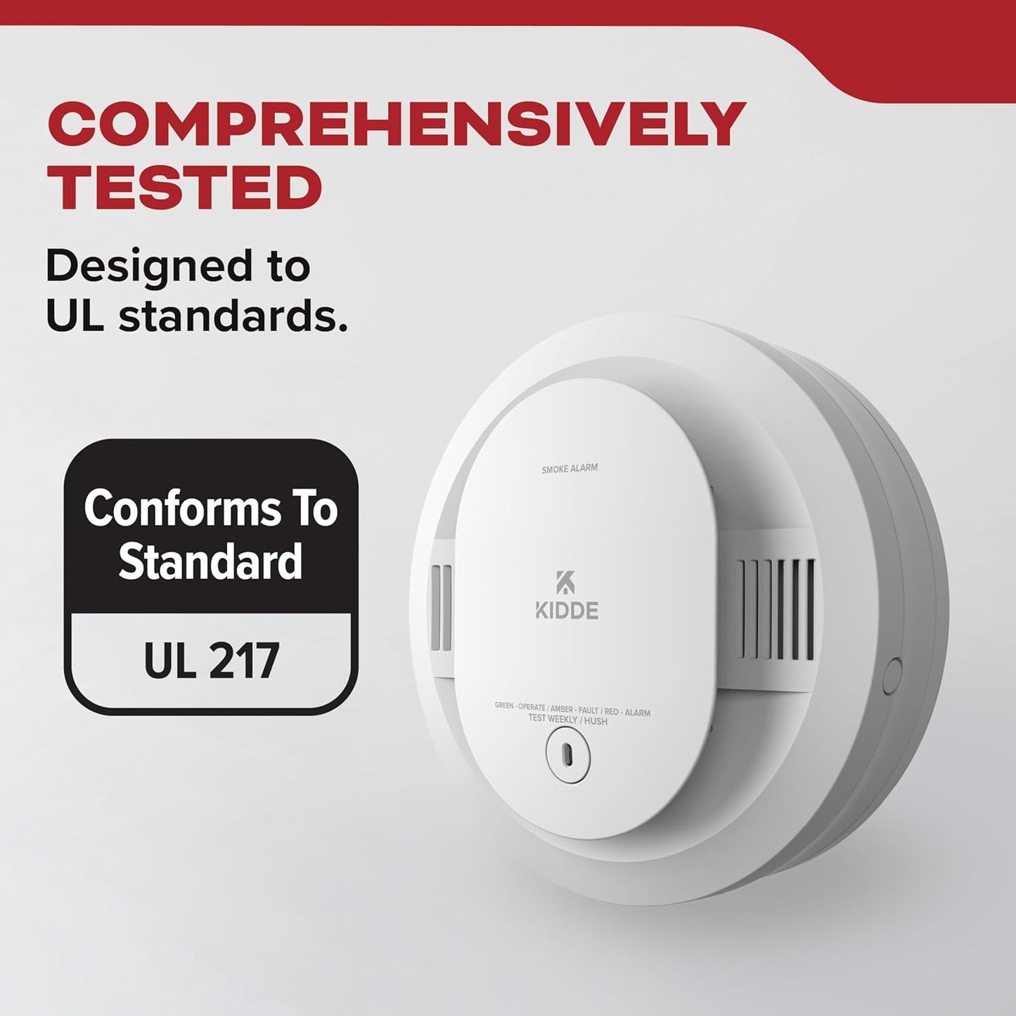 Kidde Smoke Detector for Home, AA Battery Powered, LED Light Notifications, 3-Pack