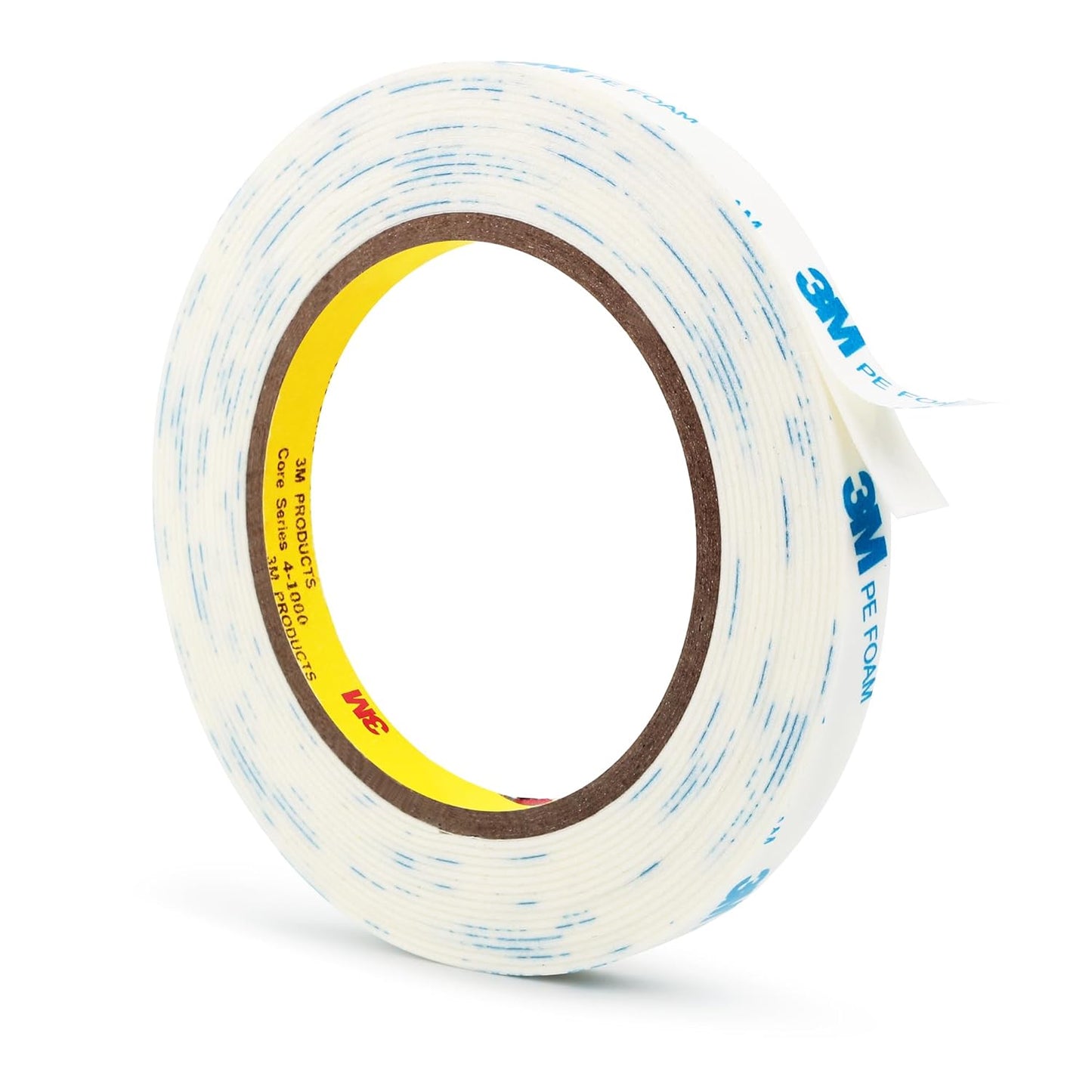 3M 1600T Double Sided Tape, PE Foam Tape 0.5" x 18 Ft White Removable Strong Adhesive No Residue for RV Picture Hanging, Posters Frames Wall Decor Indoor & Outdoor Use