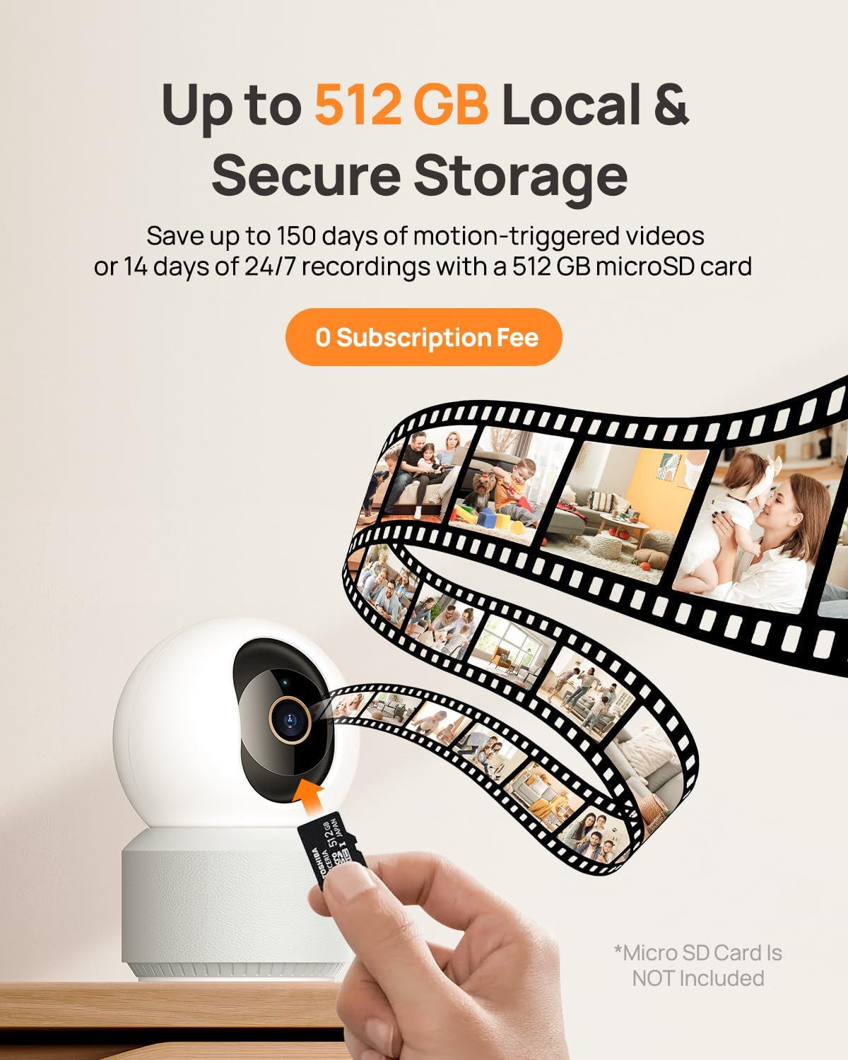 Anona 4K UHD Indoor Camera with 64GB SD Card, Pet/Dog/Baby Security Camera with Phone App, 360° Pan-Tilt, 2.4G/5G Wi-Fi 6, Auto-Tracking, Person/Pet/Baby Crying Detection, Privacy Mode, Two-Way Audio