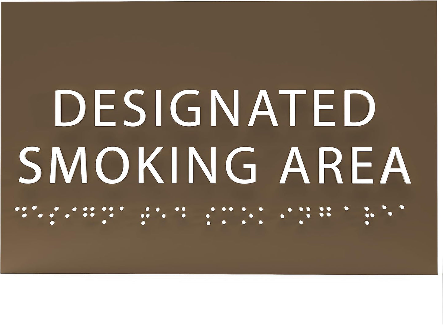 6" X4" Designated Smoking Area Sign - ADA Compliant Tactile Graphics Grade 2 Braille Text | Smoking Permitted Wall Signs for Offices, Private Businesses, Schools, and Restaurants