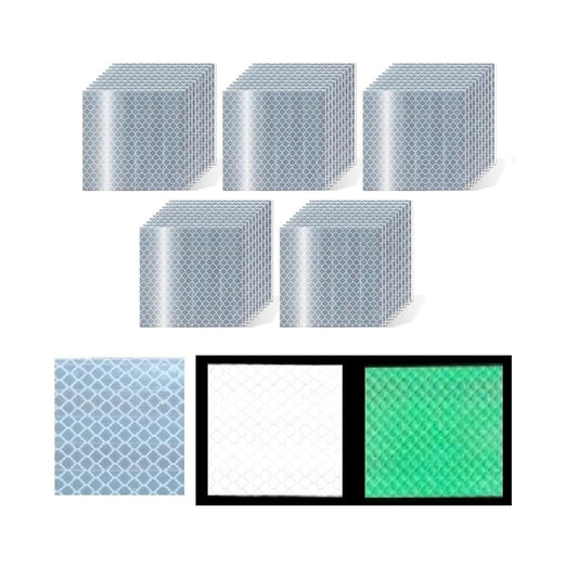Glow in The Dark Reflective Stickers 2 inch X 2 inch for Truckskes, Warning Strong Safety Adhesive Reflective Strips (50 Pcs)