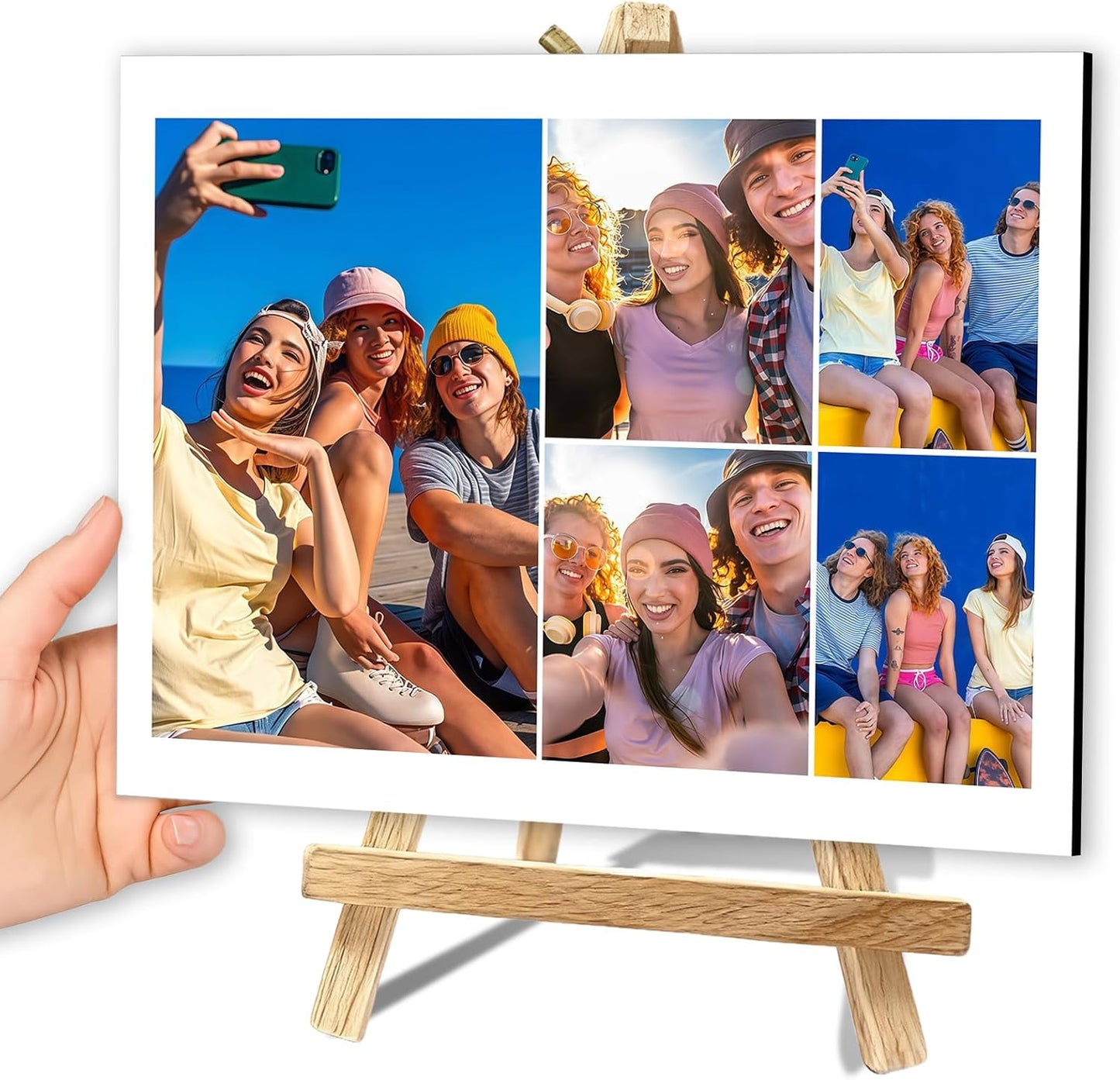 Custom Photo Frame with Stand, Personalized Picture Display, MDF and Wood Construction, Desktop Decor, Multiple Designs, Customizable Gift for Family and Friends