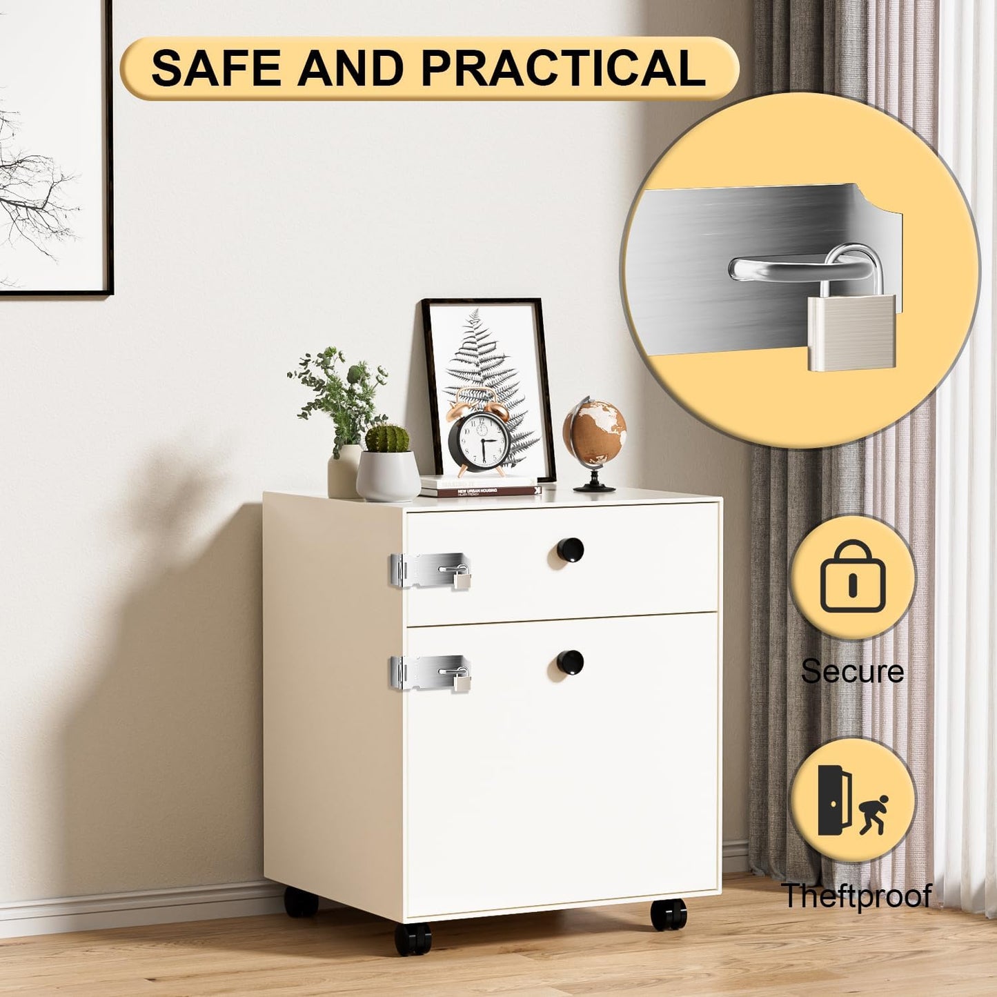 Alise Door Locks Hasp Latch,4 Inch SUS 304 Stainless Steel Safety Packlock Clasp Hasp Lock Latch with Fixing Screw for External Doors Window Cabinet Pet Cage Brushed Nickel MS9