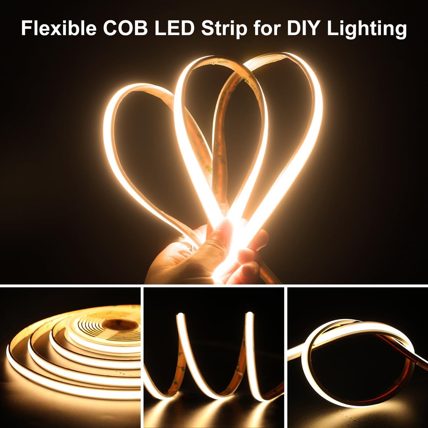 dephen Outdoor LED Neon Light 16.4ft, 3000K Warm White Strip 480LEDs/M,IP67 Waterproof Flexiable and Cuttable Tape Lighting for Garden,Balcony Patio (NOT Included Power Supply)
