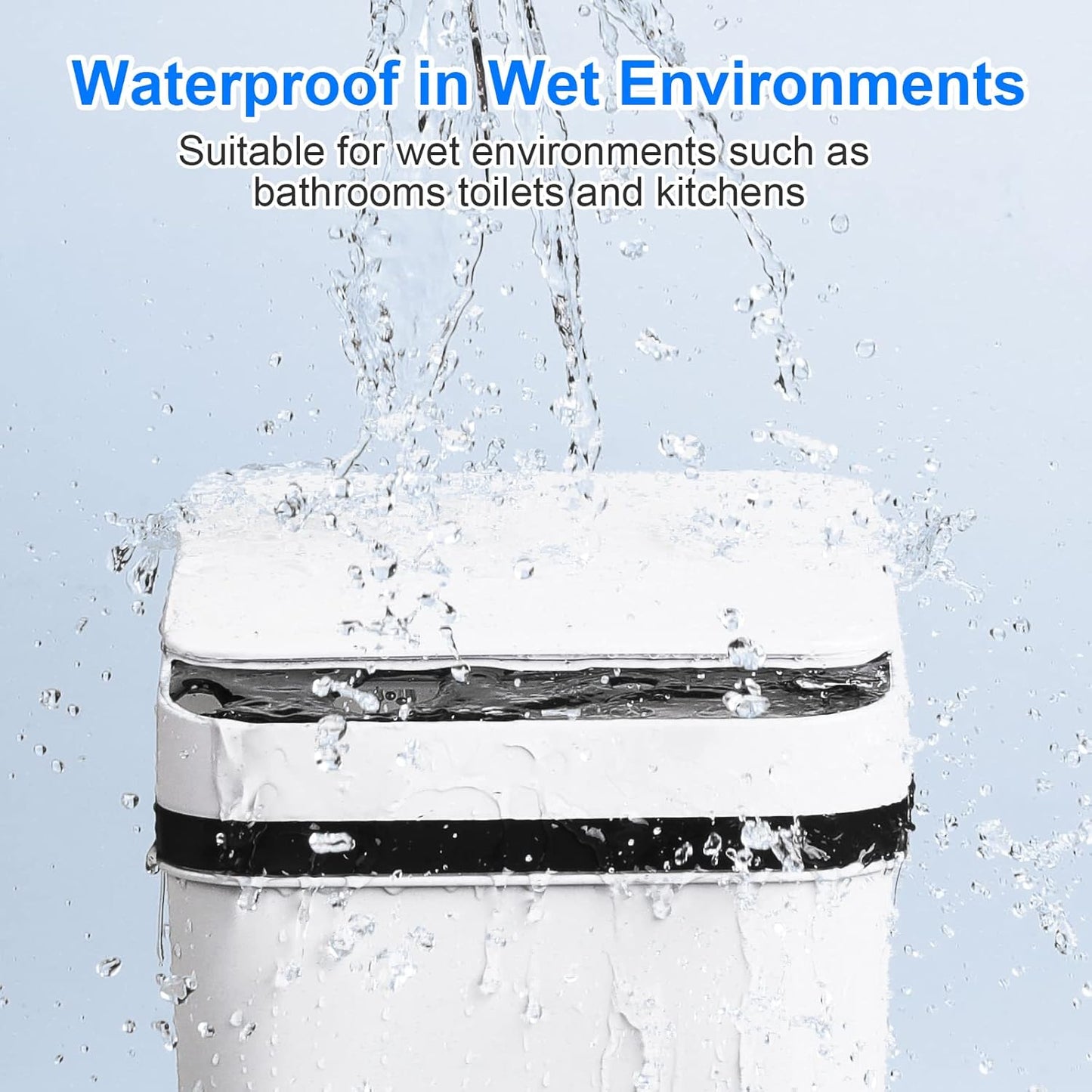 Bathroom Smart Touchless Trash Can 2.2 Gallon Automatic Motion Sensor Rubbish Can with Lid Electric Narrow Small Garbage Bin for Kitchen, Office, Living Room, Toilet, Bedroom, RV