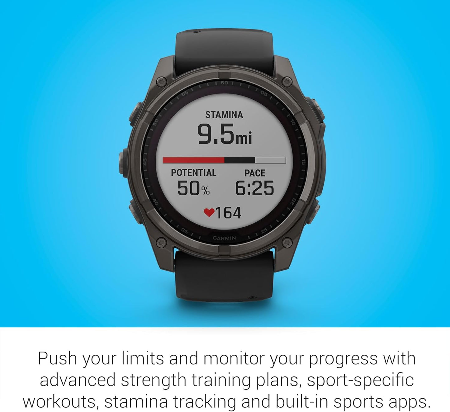 Garmin Fenix 8 Premium Multisport GPS Running Smartwatch, 51 mm, Sapphire, Solar, Dive-Rated, Built-in Flashlight, DLC Titanium with Pebble Gray Band - Signature Series Charging Stand