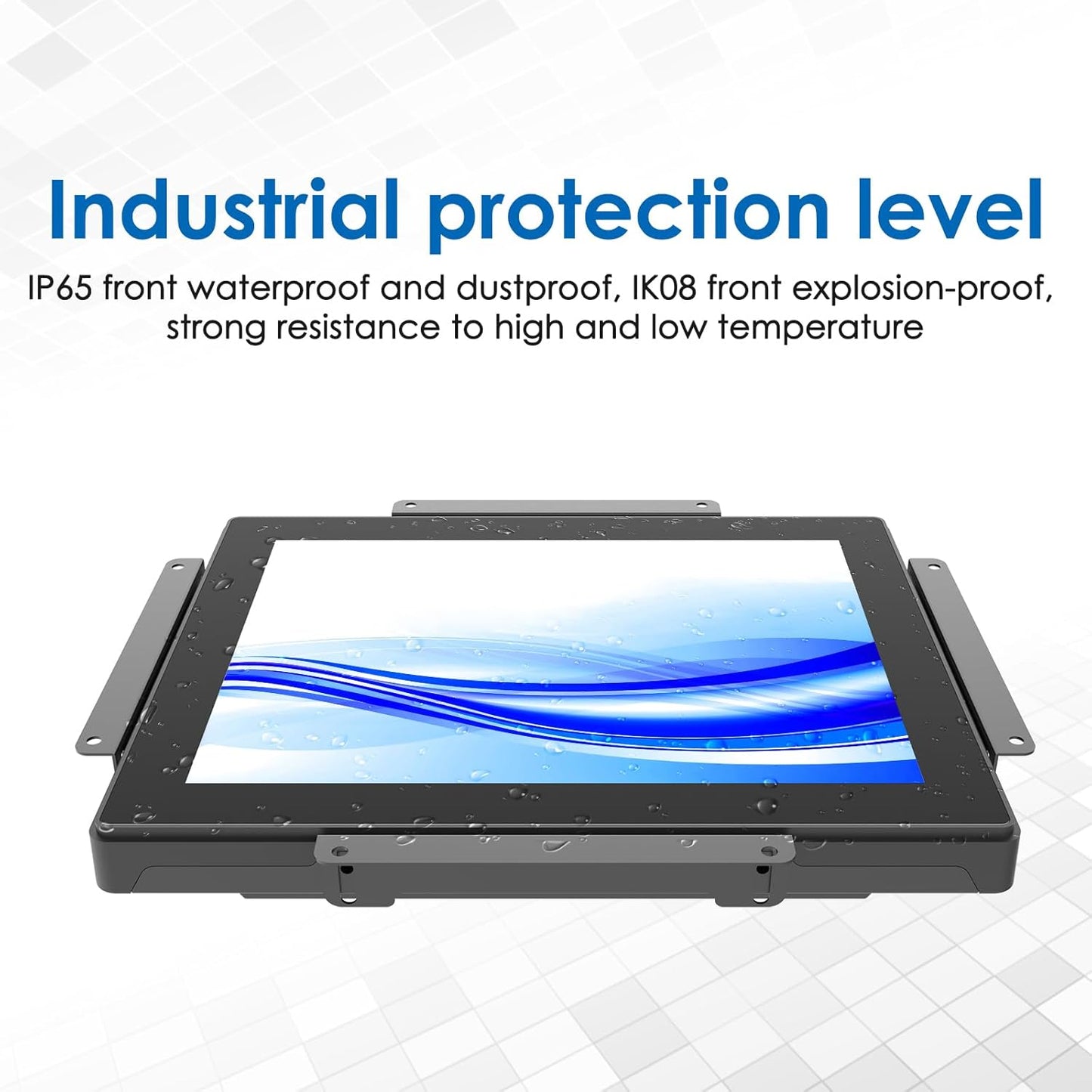 GreenTouch 10.4 inch High Brightness 1000 Nits Front Waterproof Industrial Open Frame PCAP Touch Screen LCD Display Monitor 1024x768 Black