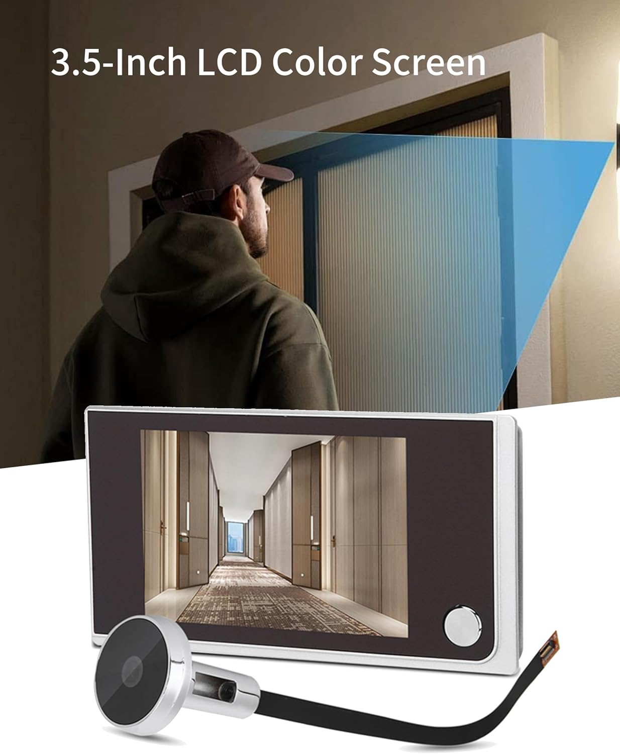 Peephole Door Viewer Digital Door Eye Viewer Camera 3.5 inch LCD HD Screen 120 Degrees Wide Angle View for Home Security System