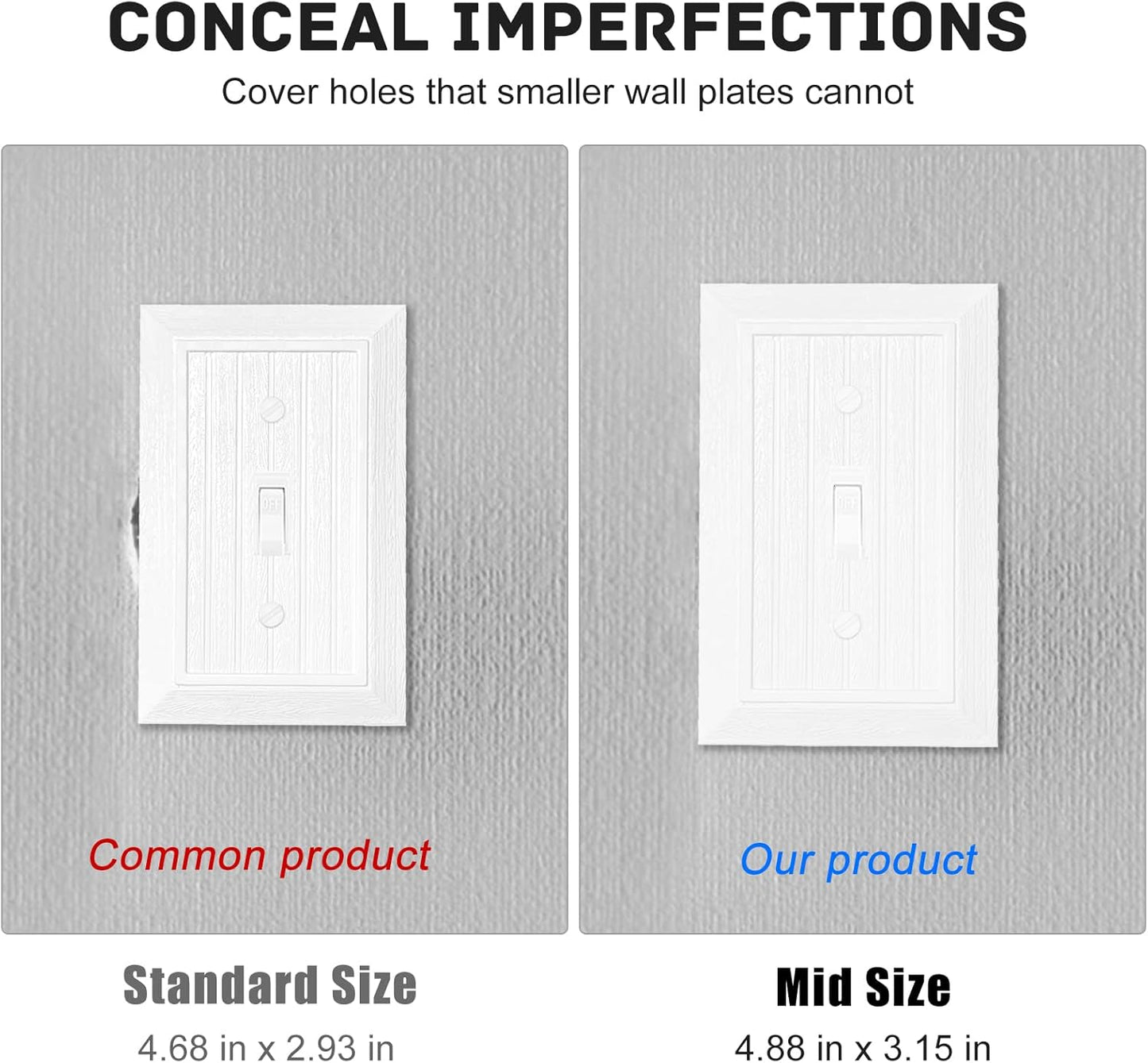 Modern Decorative Wall Plate Retro Wood Grain design Switch Cover Outlet Cover for Light Switch, Smart Switch, Dimmer, GFCI, USB Outlet (4 Pack, Single Toggle)