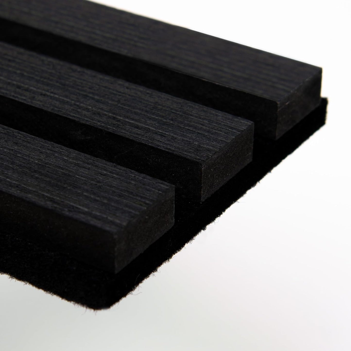 Sample Wood Salt Acoustic Wall Panels, Soundproof Wooden Wall Panels, 3D Fluted Sound Absorbing Panel, Matte Black, Sample Pack