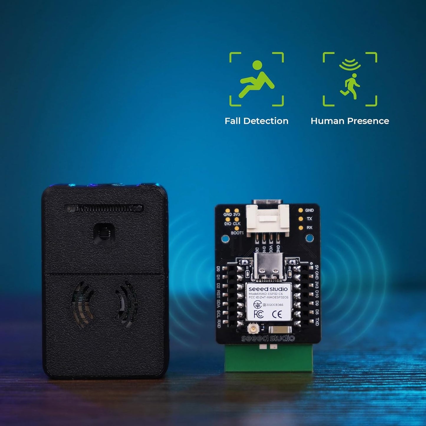 XIAO MR60FDA2 60GHz mmWave Human Fall Detection Sensor Kit, ESP32C6, Wi-Fi, BLE, Home Assistant Compatible, 6m Range