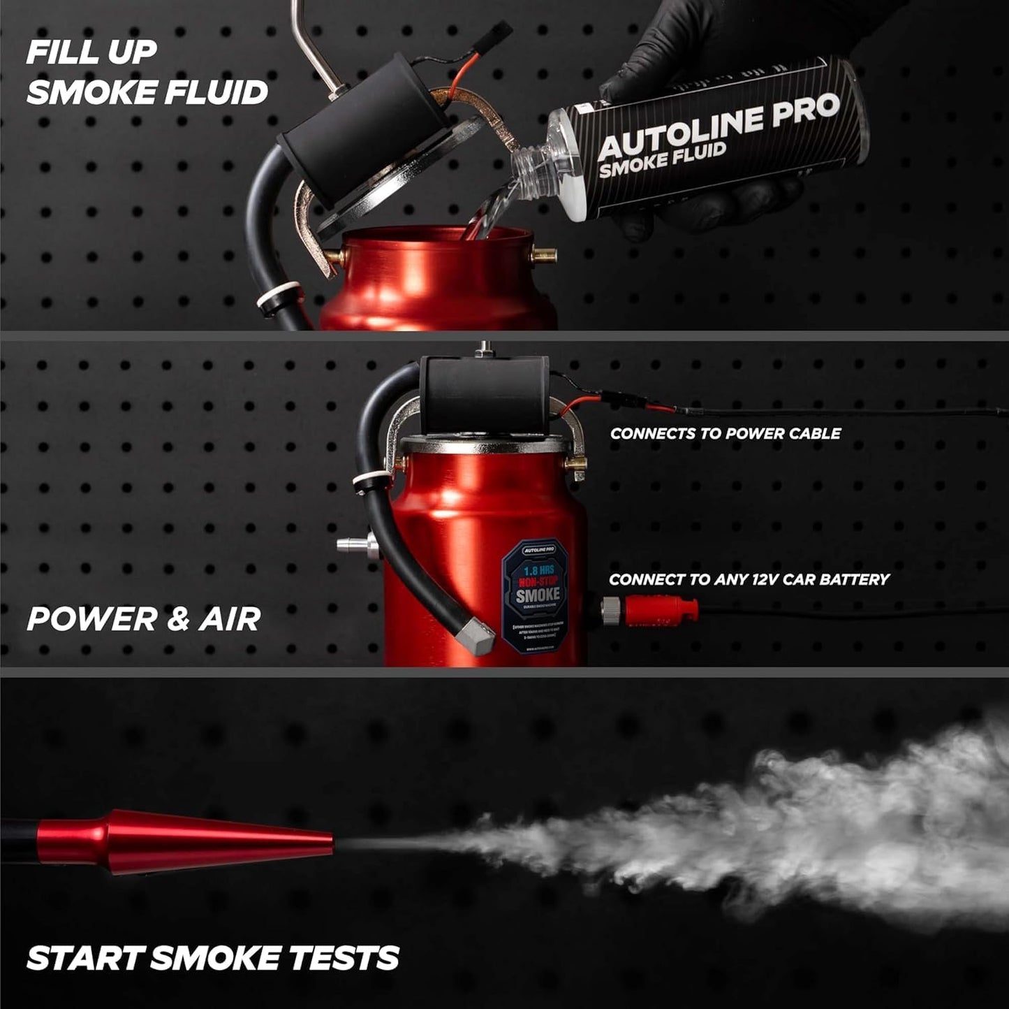 AutoLine Pro EVAP High Volume Smoke Machine Leak Tester with Built-in Air Pump - Shop Series Plus - Automotive Smoke Tester for Vacuum Leak Detection - Ceramic Smoke Coil and Best Ranked Smoke Fluid