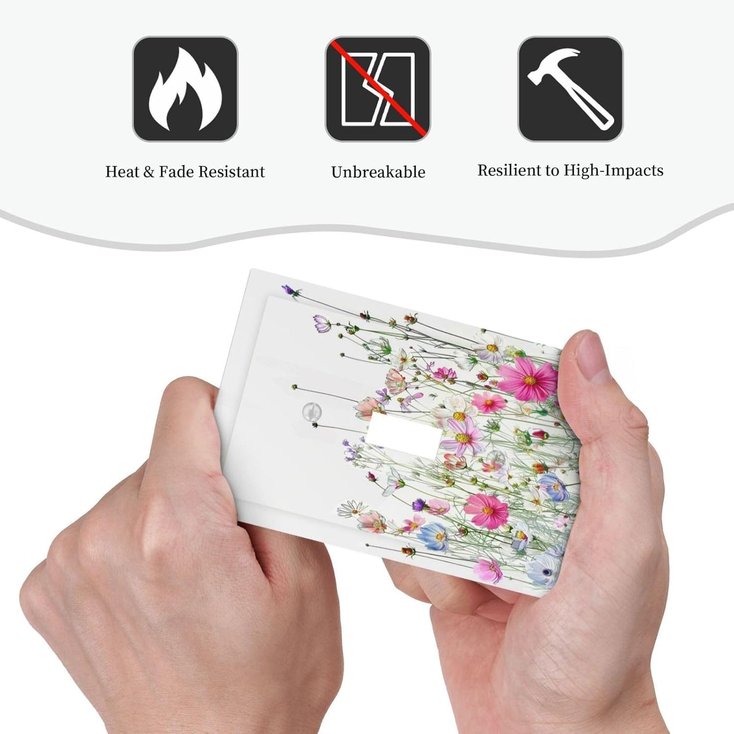 Decorative Light Switch Cover Boho Colorful Flowering Plant Wild Flower 1 Gang Single Toggle Device Electrical Faceplate Switchplates Decorator Outlet Wall Plate For Bed Room Living Room