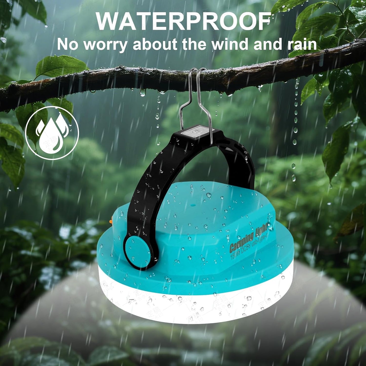 Rechargeable Camping Light MAYDENG 4000mAh , 100W, Waterproof LED Light. Suitable for Outdoor Emergencies, Hiking, and Backpacking.