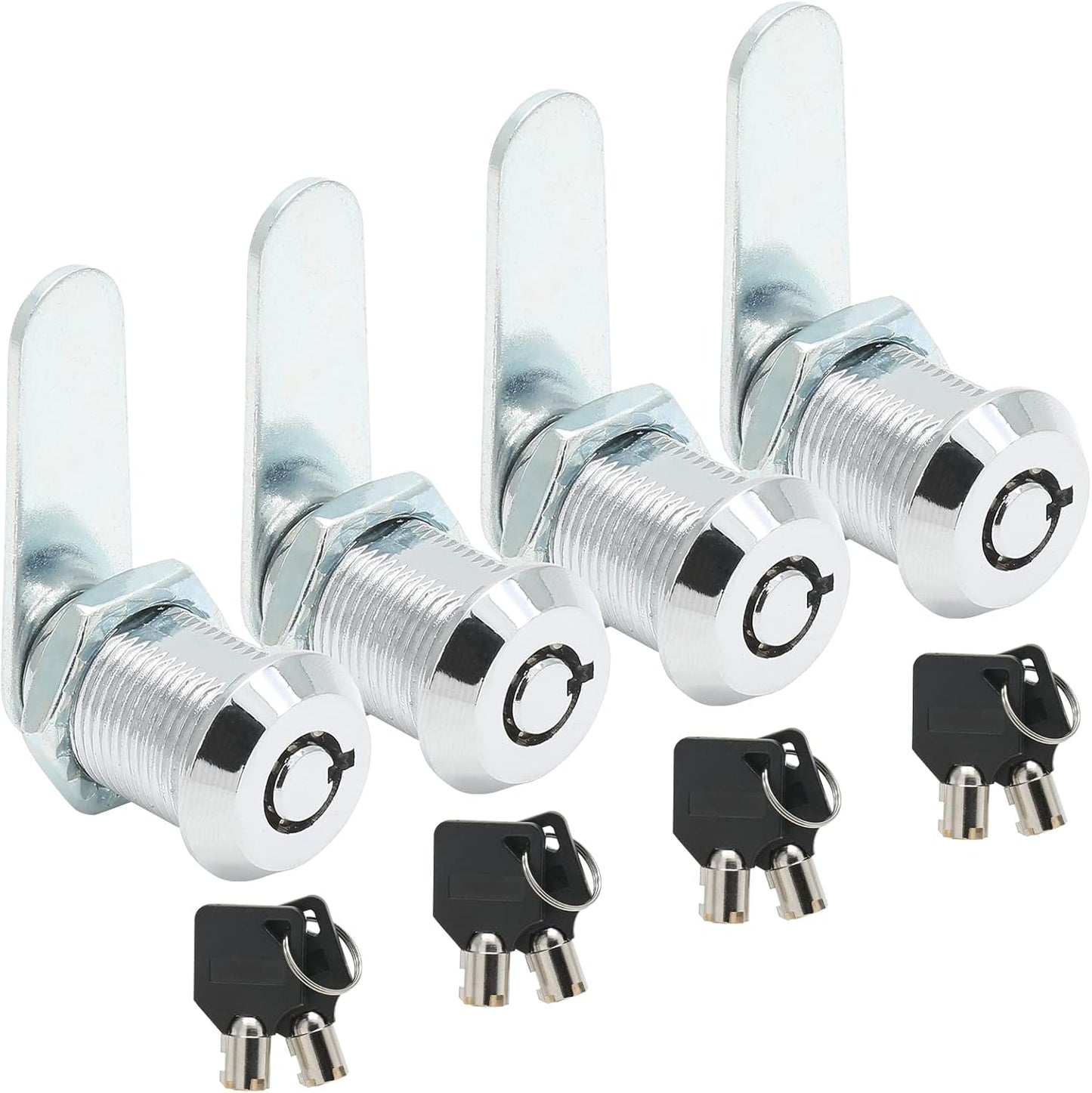 Uenhoy 4 Pack Tubular Cam Lock 3/4 Inch Cabinet Cam Lock Set for Tool Box, File Cabinet, Mail Box, Vending Machine, ATM, Keyed Different