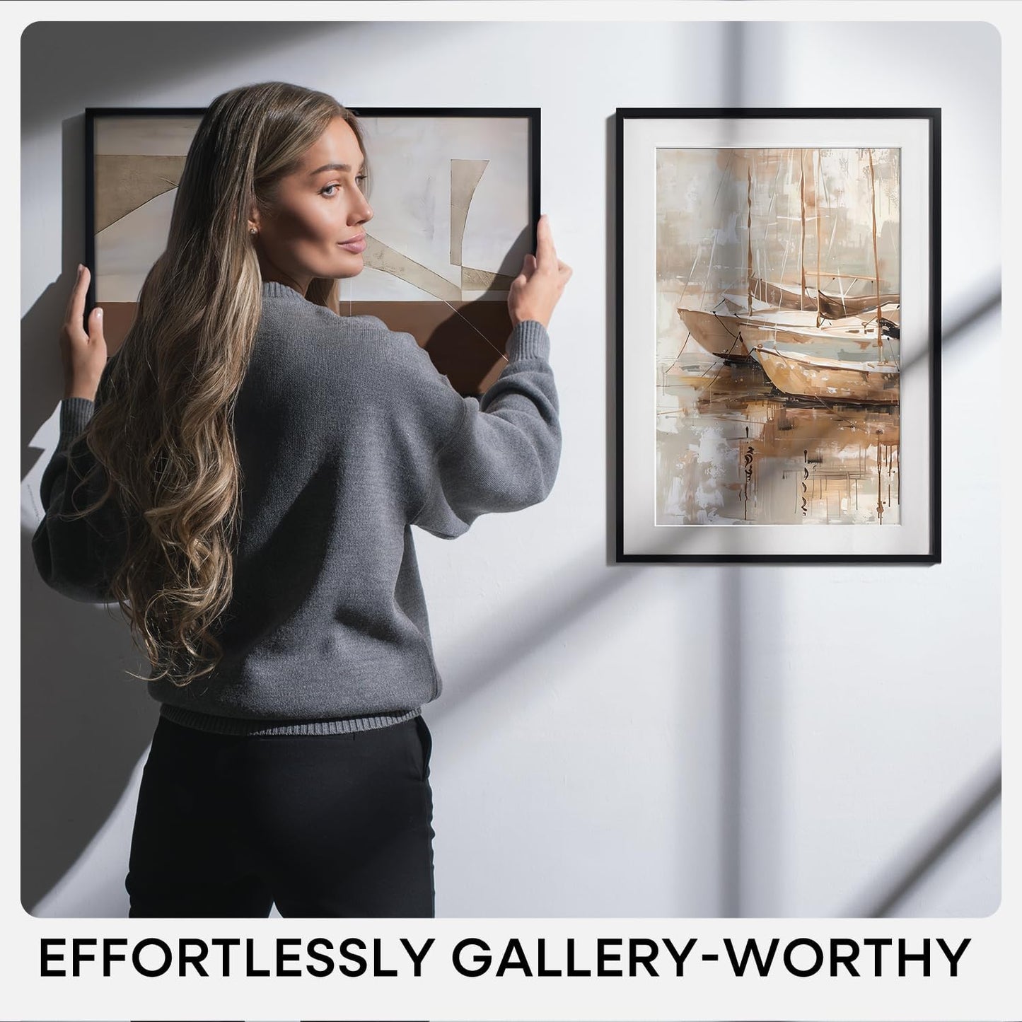 Homeforia A0 Poster Frame Black, High End Metal 33.1 x 46.8 inch Large Picture Frames with Mat 23.4 by 33.1 for Photo, A0 Size Frames Matted to A1 Print, 33.1x46.8 Thin Frame, Tempered Glass, Set of 1