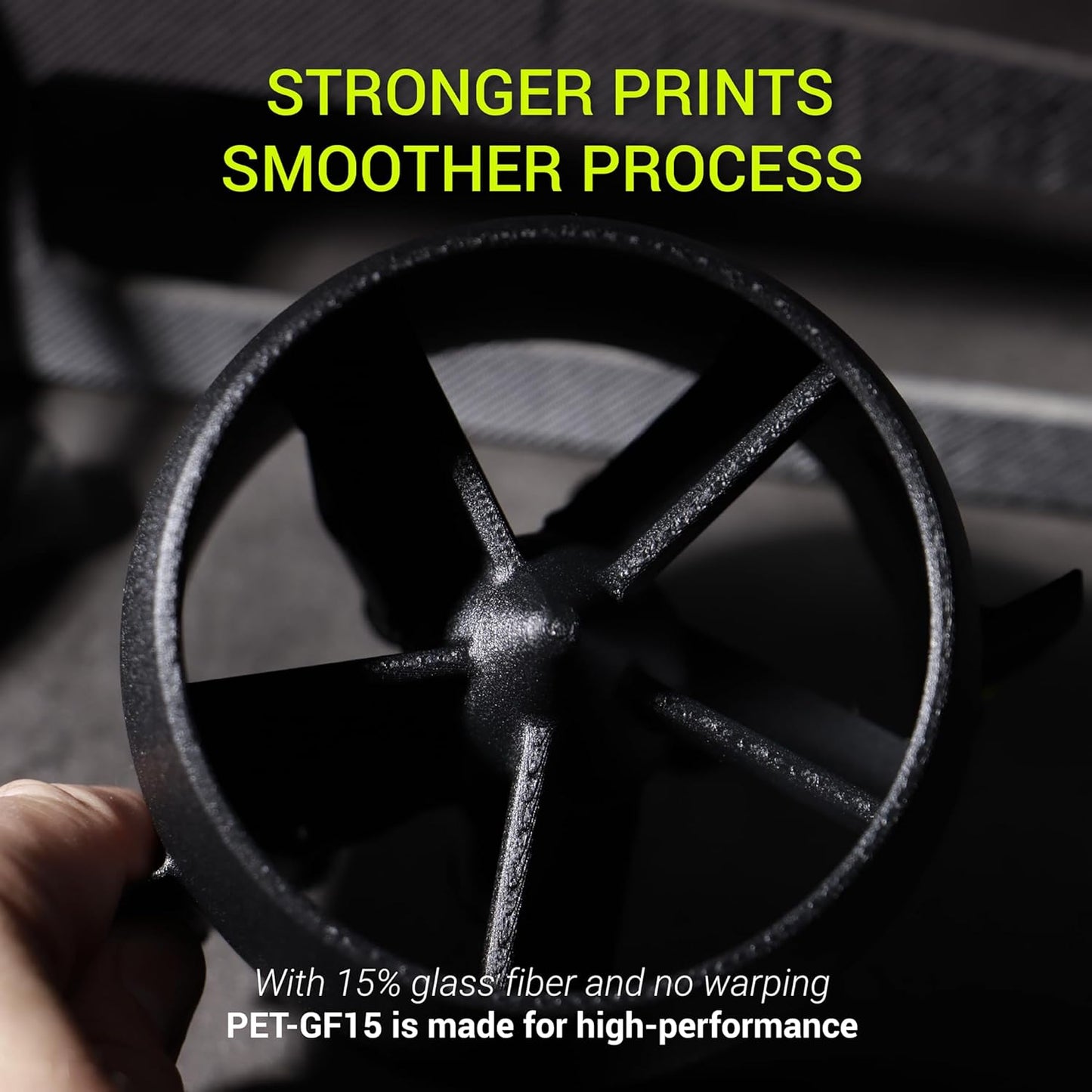 Polymaker Fiberon Blue PET-GF15 3D Printer Filament 1.75mm 1KG, 15% Glass Fiber Reinforced, High Strength & Heat Resistance, Ideal for Automotive, Industrial & Functional Parts, AMS Compatible
