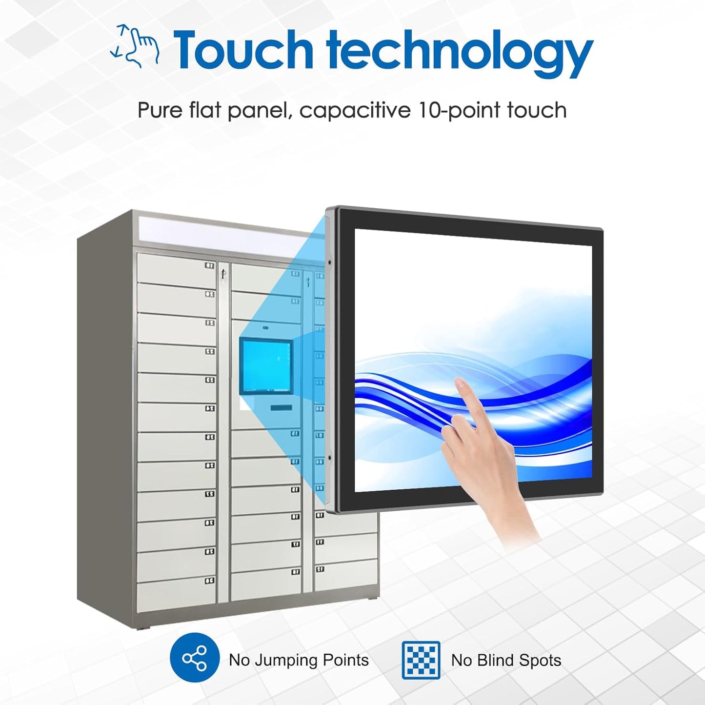 GreenTouch Outdoor High Brightness 1000 Nits 17 Inch Open Frame Interactive Industrial Capacitive Touchscreen Monitor