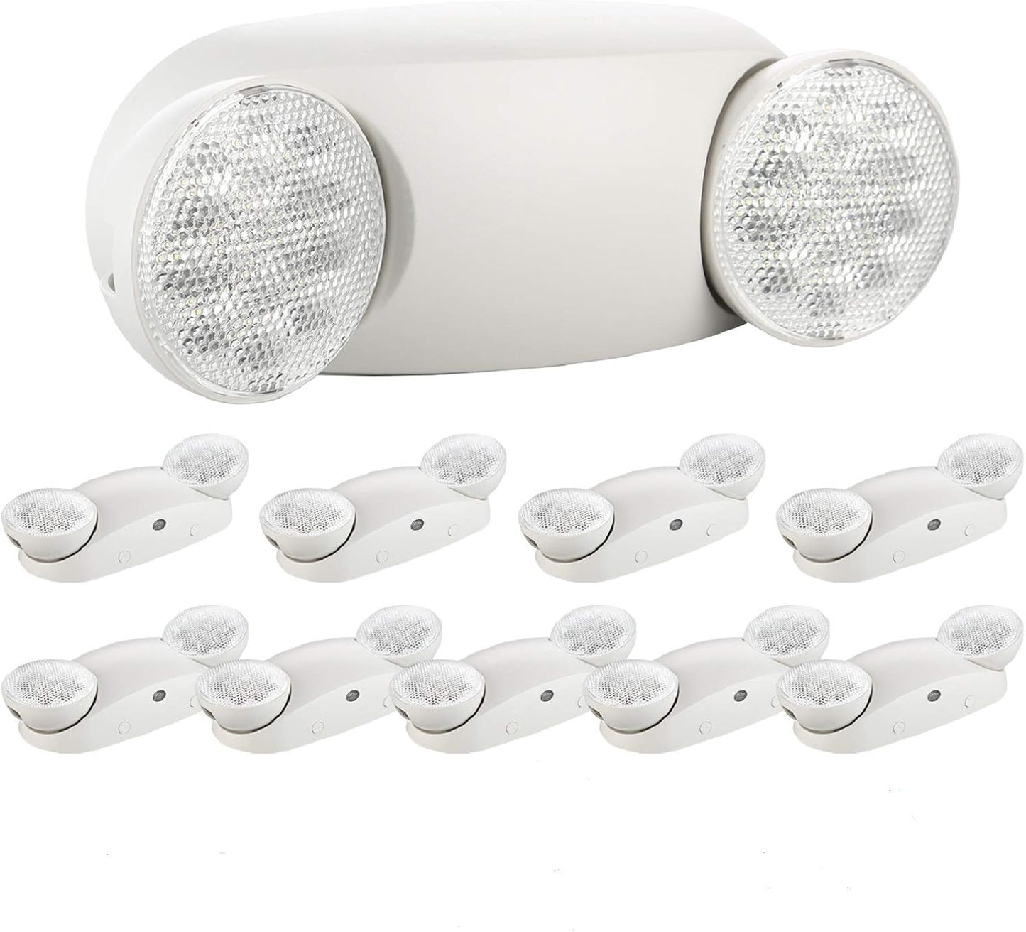 SPECTSUN 10 Pack LED Emergency EXIT Sign Lighting Combo- 120-277V Emergency Exit Lights for Home Power Failure-UL 924 Certified Commercial Emergency Light Fixtures,Ebulb Led Light Bulb
