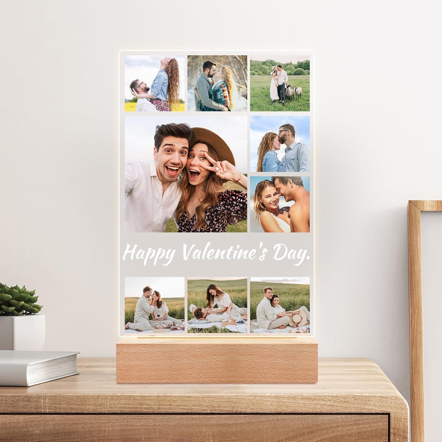 Custom Picture Frame with Photo, Personalized Photo Frame, Customized Picture Frames, Personalized Valentines Day Gifts for Women Men Her Him Girlfriend Boyfriend Couple