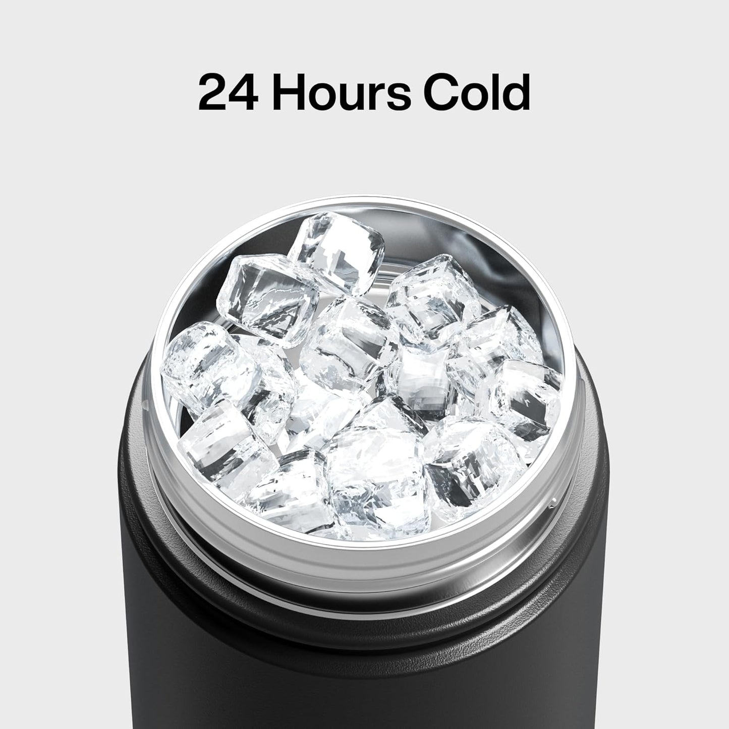 ENCOOL Insulated Water Bottle with Straw Stainless Steel Water Bottle, Leak-Proof, BPA-Free, Double Wall Vacuum Keeps Cold for 24 Hours for Sports, Travel, School (18 oz, Black Night)