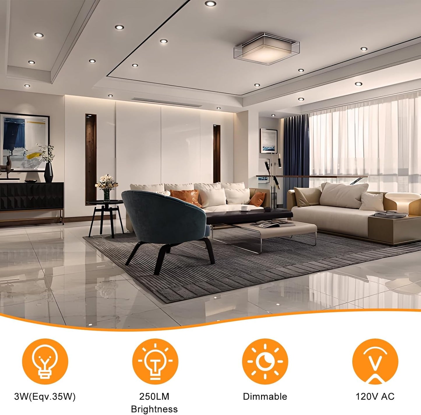 YGS-Tech 2 Inch LED Recessed Lighting, Dimmable Downlight 3W(35W Halogen Equivalent), CRI80, 5000K Daylight White Ceiling Light with LED Driver (24 Pack)