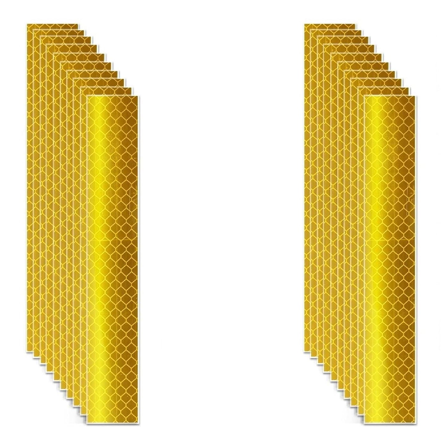 Non Fading Yellow Reflective Stickers 1 inch X 6 inch, Outdoor Waterproof High Visibility Warning Safety Adhesive Reflector Tape (20 Pcs)