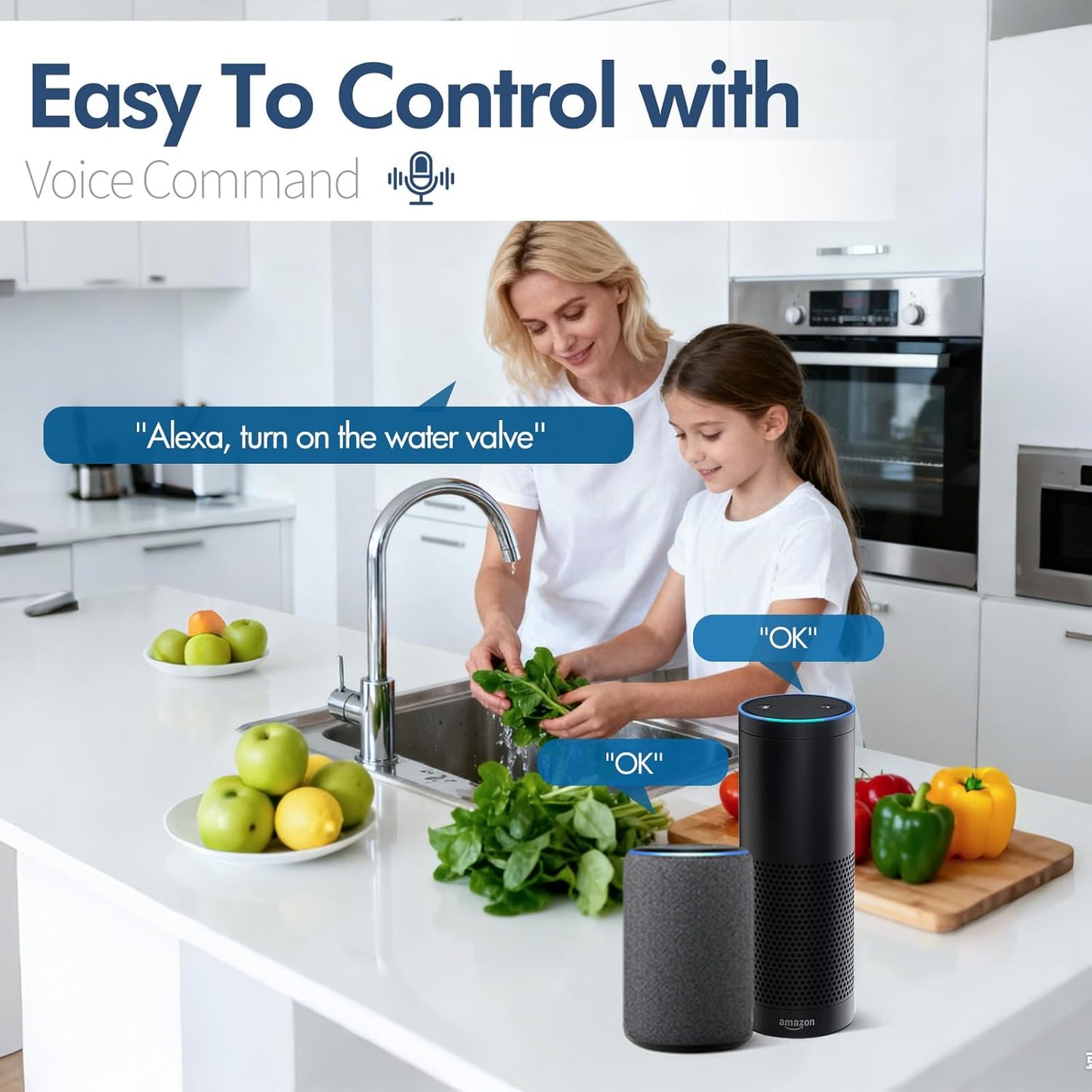 Owfeel WiFi Smart Water Valve, APP Remote Control, DN25 Ball Brass Water Valve, Compatible With Alexa, Google and Application Program iOS/Android, Only Supports 2.4 GHz WiFi (1")