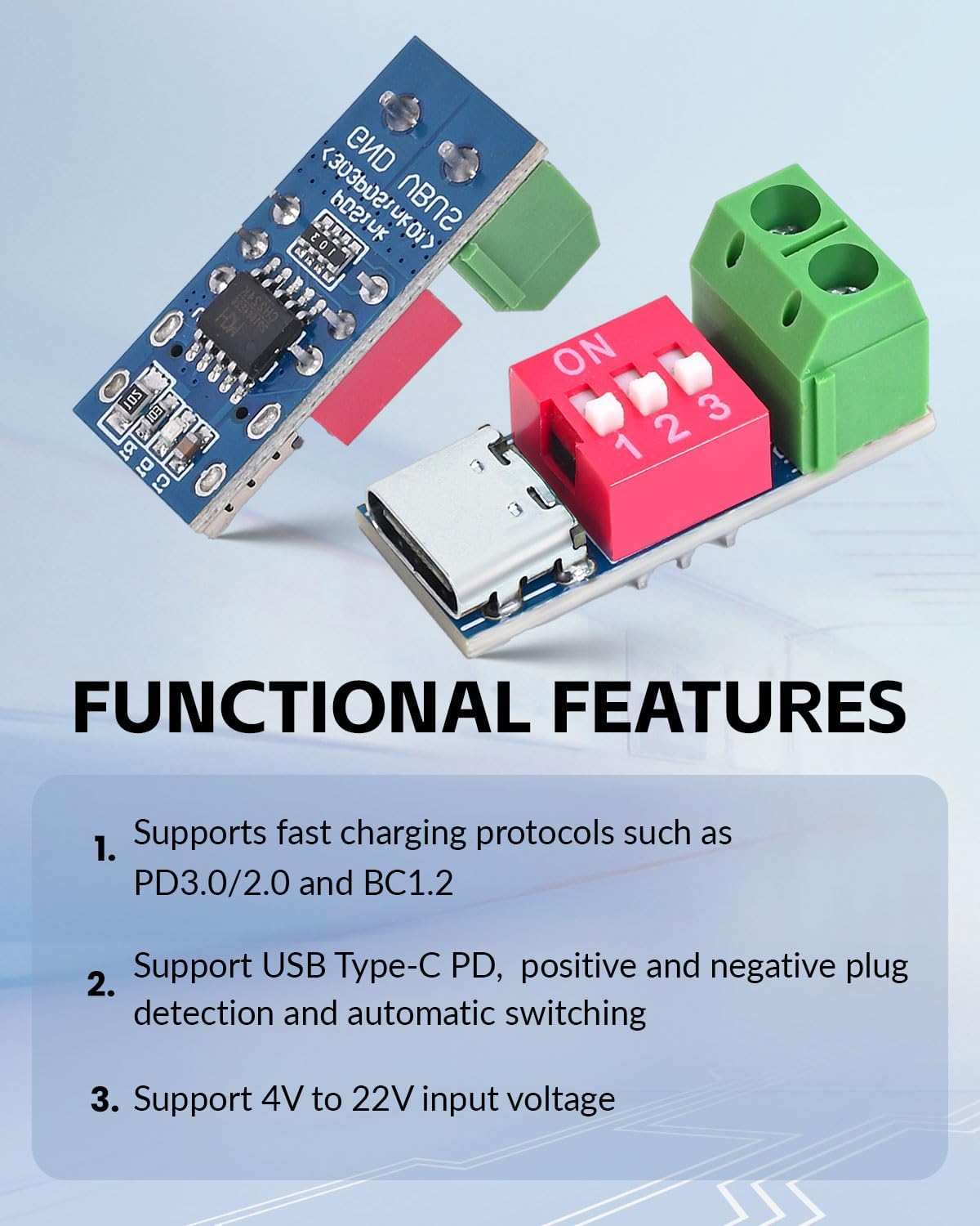 12PCS USB-C PD/QC Fast Charge Trigger Module & Decoy Board - Dual-Port Voltage selector (5V/9V/12V/20V Output) Charger Power Delivery Boost Module