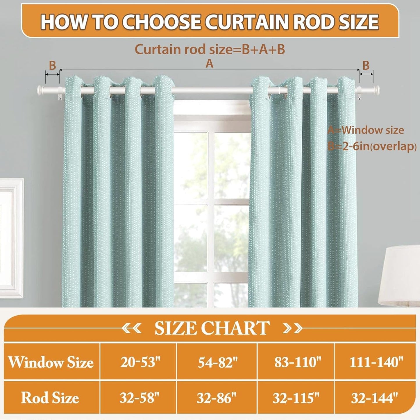 TONIAL Curtain Rod 32 to 86 Inch, Telescoping Splicing 3/4 Drapery Rods for Windows Decorative Single Rod with Small Cap End, Warm White