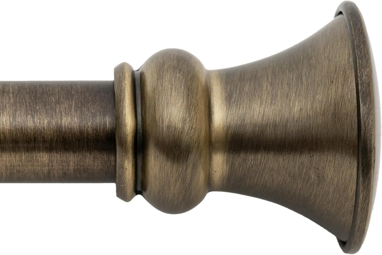 Deco Window Adjustable Curtain Rod for Windows 18 to 44 Inch (Pack of 1) Extendable Heavy Duty 1 Inch Iron Drapery Pole with Finials Wall Mounted French Door Curtain Rods (Brass)