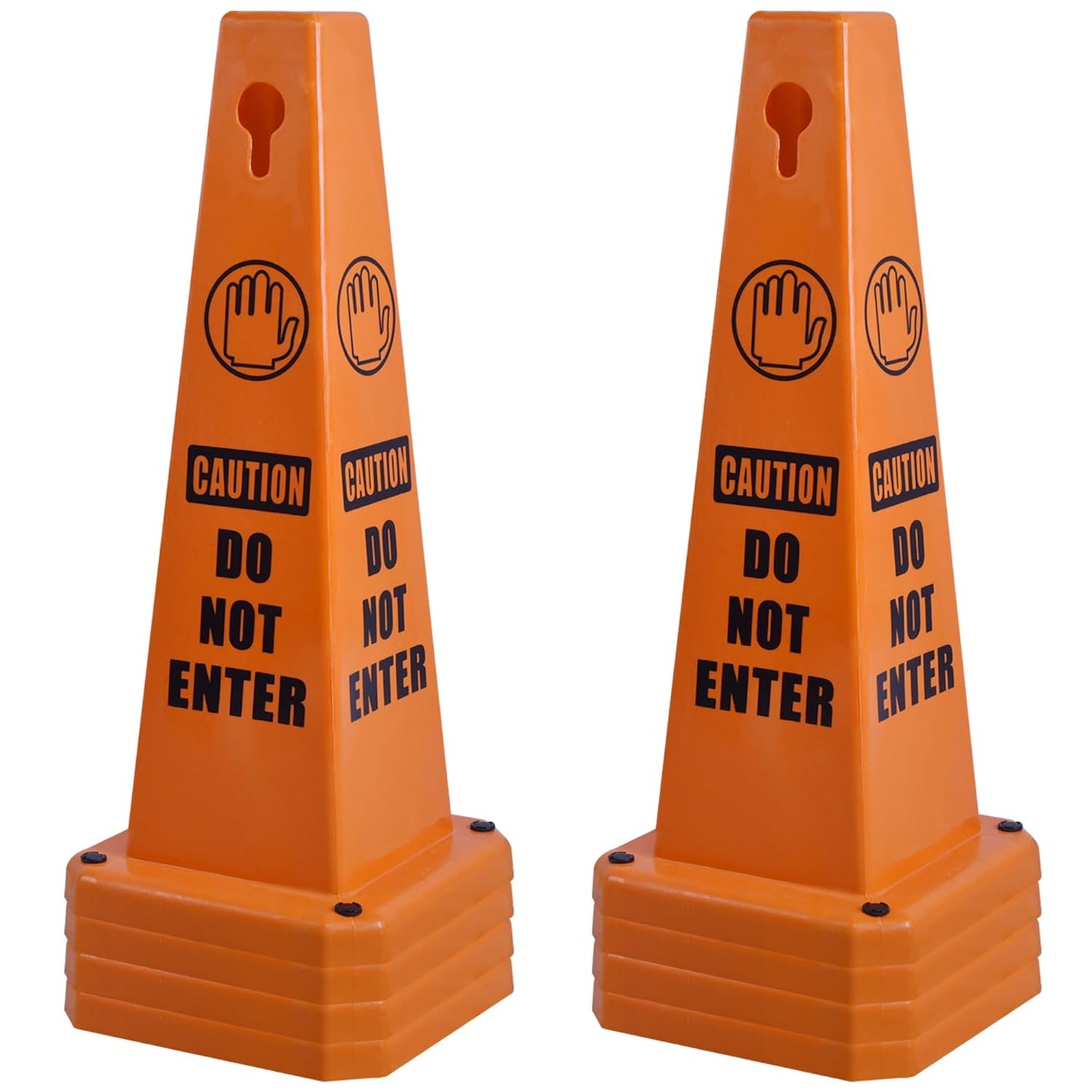 OrangeStar 8-Pack Do Not Enter Traffic Cones, Orange Four Sided No Entry Message Safety Cones with Heavy Rubber Base for Indoor/Outdoor Use