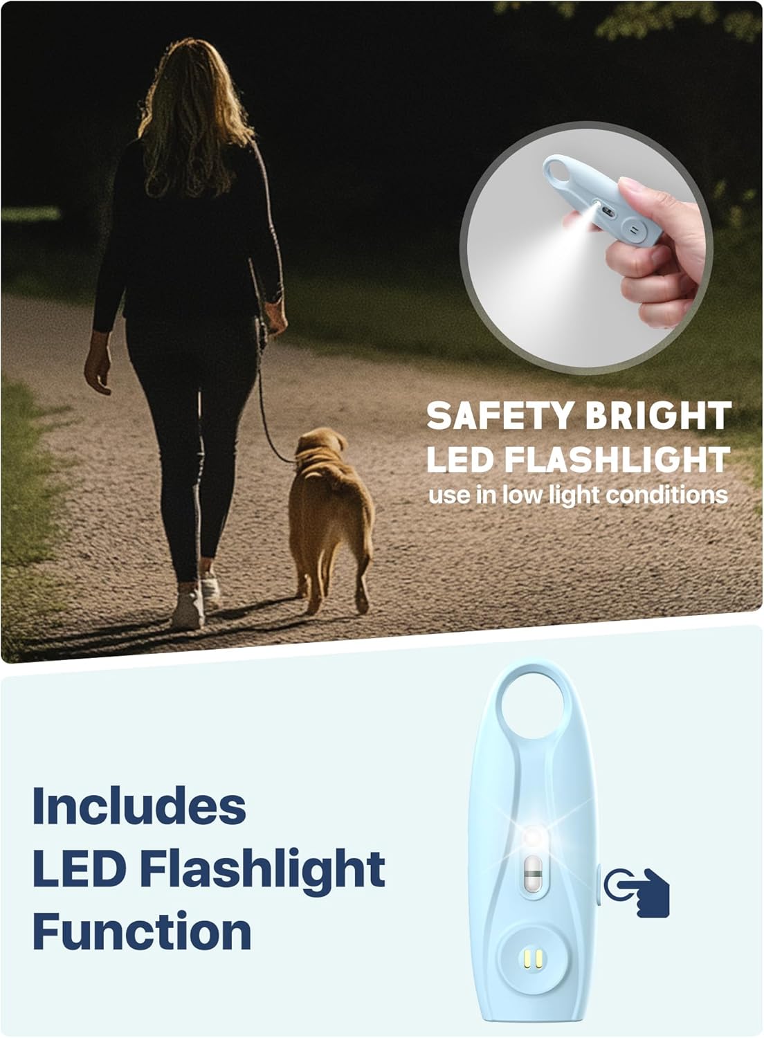 Rechargeable Personal Safety Alarm Keychain, Upgraded Dual-Color Red & Blue Strobe Light, LED Flashlight, 130dB Loud Siren, Safe Personal Alarm for Women, Kids and Elders