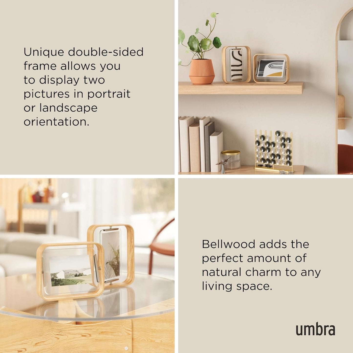 Umbra Bellwood Desk Frame 5" x 7", Natural