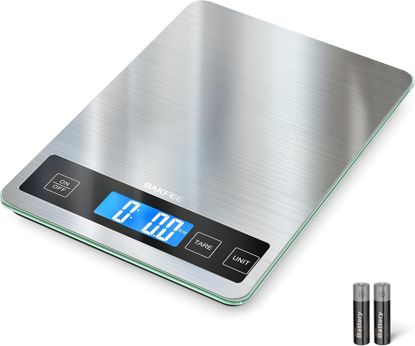 Food Scale, 33lb Digital Kitchen Scale with Stainless Steel & Tempered Glass, 1g / 0.05oz Precise Graduation, Waterproof and Sturdy Surface, for Cooking, Baking, Weight Loss, Meal Prep