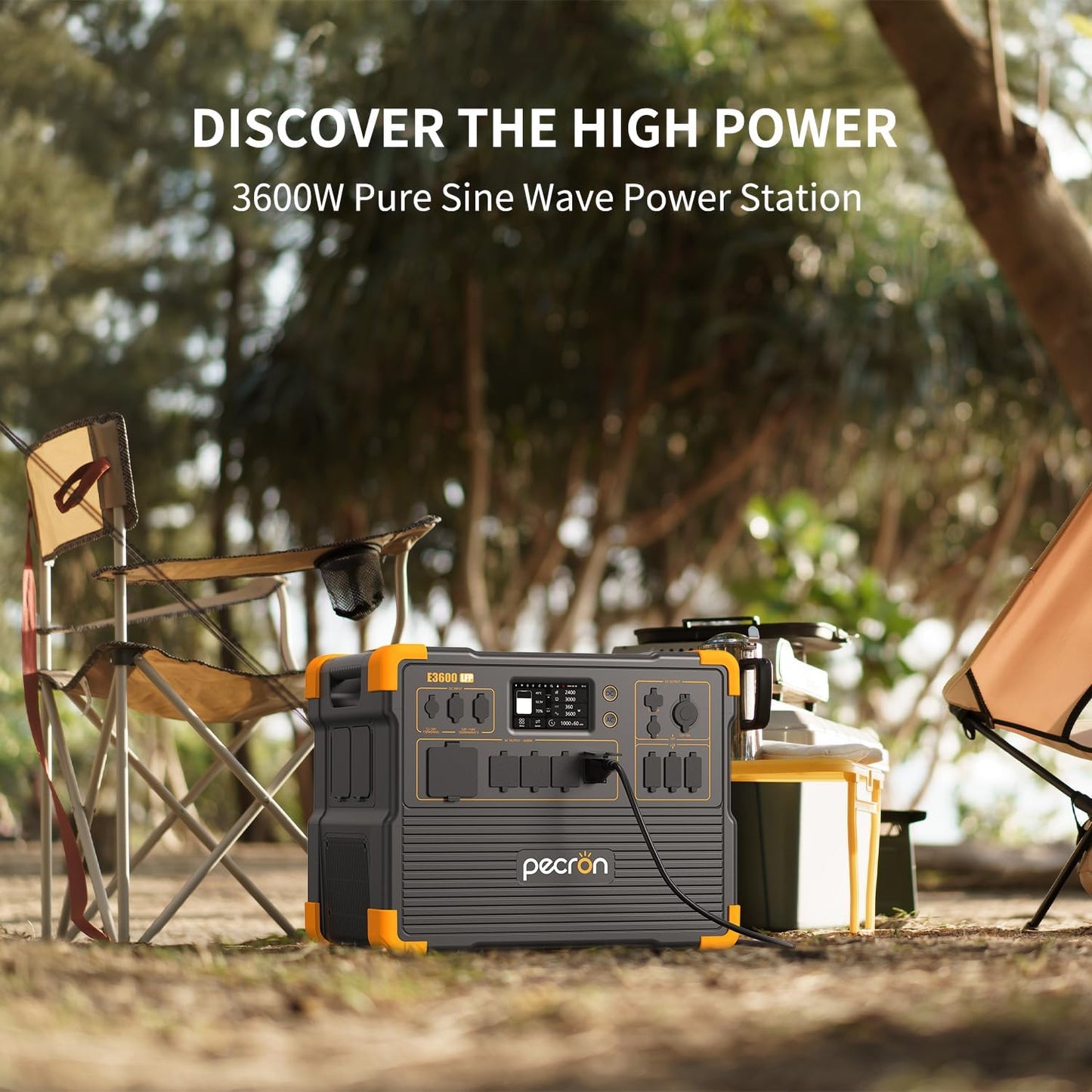 pecron Portable Power Station 3072Wh E3600LFP, 5x3600W AC Outlets Power Station, LiFePO4 Battery Backup Expanded to 15.36KWh, Fast Charging Solar Generator for Home Use, RV, Camping, CPAP, Emergencies