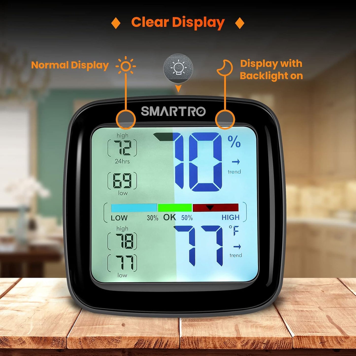 SMARTRO SC42 Professional Digital Hygrometer Indoor Thermometer Room Humidity Gauge Pro Accuracy Calibration 2 Pieces (2)