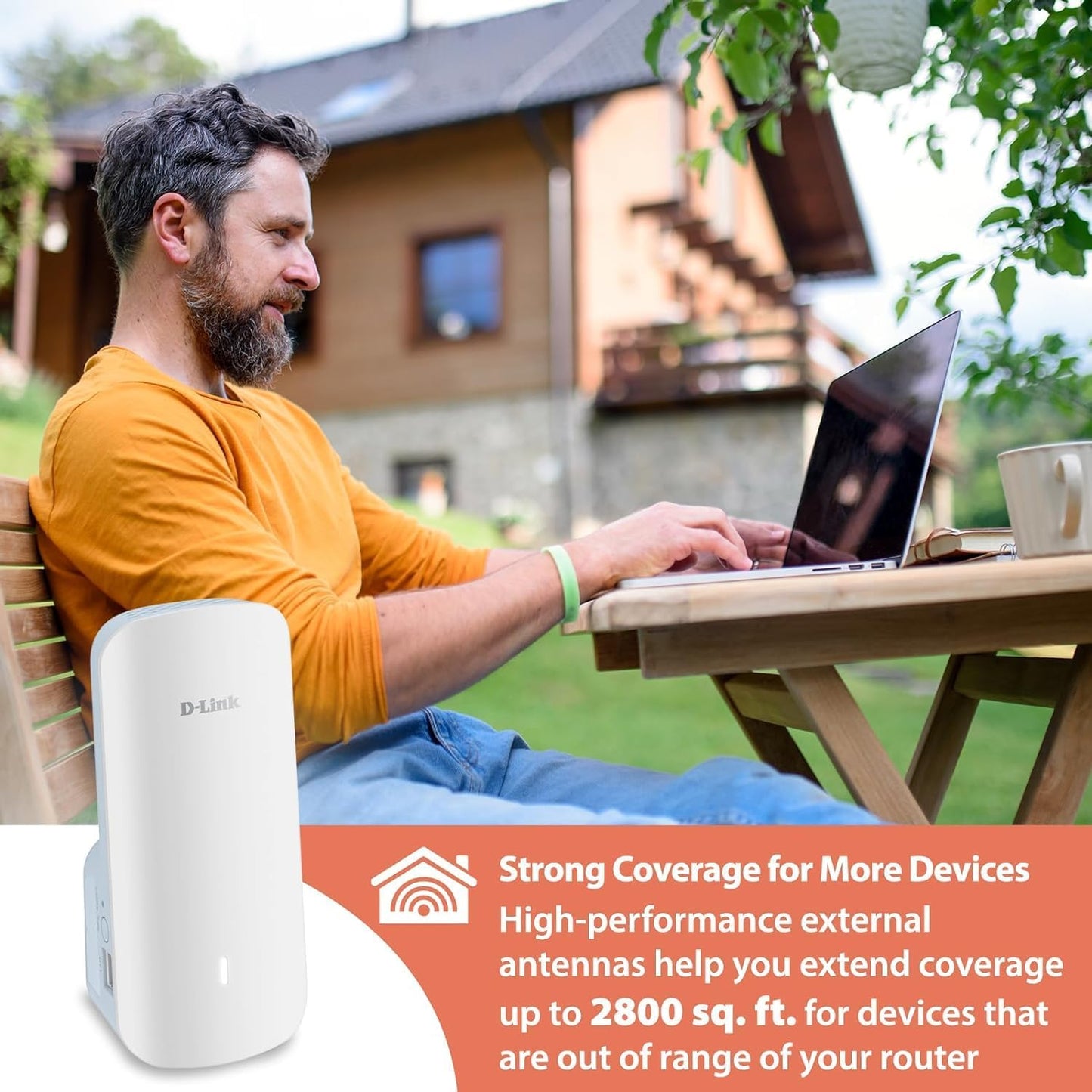 E30 AX3000 Mesh WiFi 6 Range Extender, Universal Compatibility, Gigabit Ethernet Port, Covers up to 13,999 sq. ft., Whole Home Internet Signal Booster